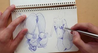 Quick Sketch With Parker Pen, My Sketchbook, Doggy Style, Foot Fetish
